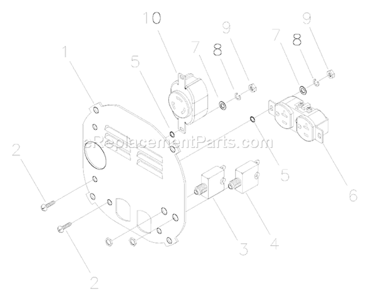 Page B Diagram and Parts List for 1653-4  Briggs and Stratton Generator